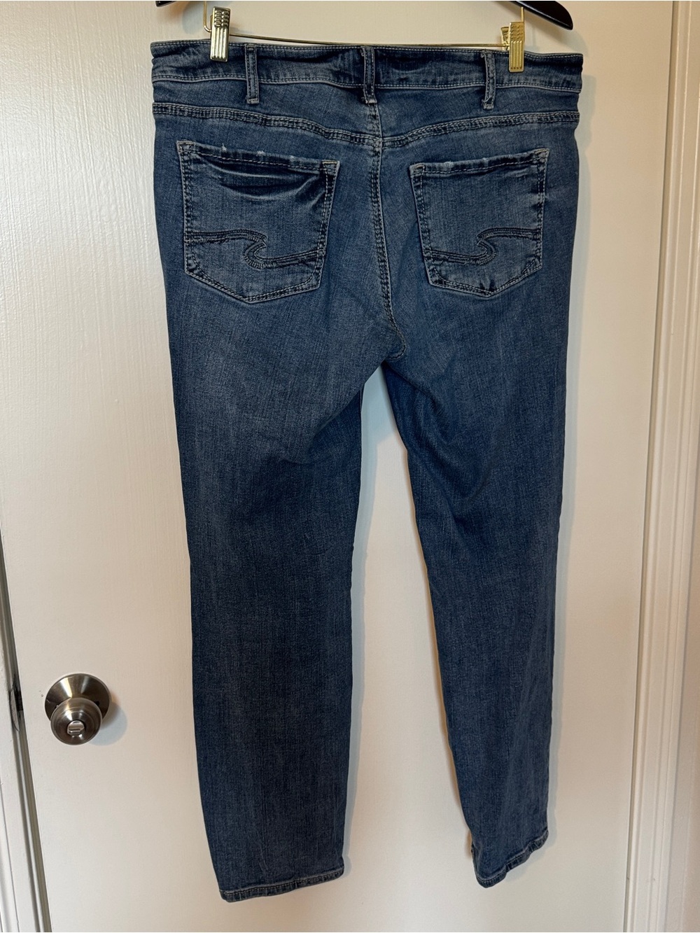 Silver Jeans Co. Suki Straight Dark Blue Stretch Denim - Picture 3 of 7